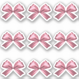 Cute Girly Rosa Satin Aesthetic Bow Klistermärken