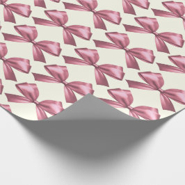 Cute Girly Rosa Satin Aesthetic Bow Presentpapper