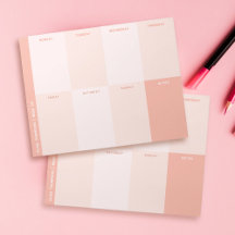 Cute Girly Rosa School Weekly Planner