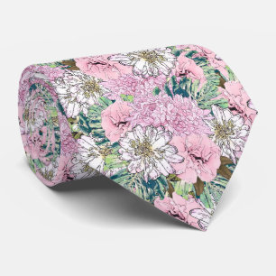 Cute Girly Rosa & vit Blommigt Illustration Slips