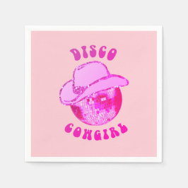 Cute Girly Shock rosa Disco Cowgirl Glitter Pappersservett