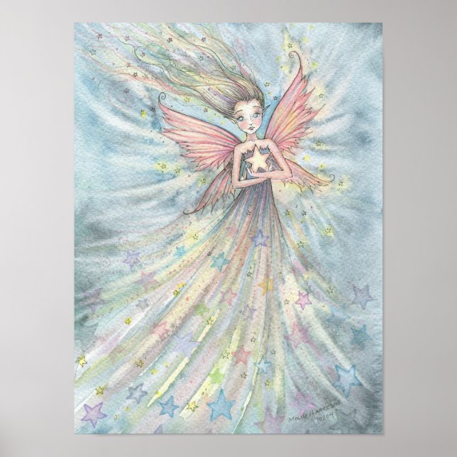 Cute Girly Star Fairy by Molly Harrison Poster (Framsidan)