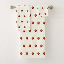 Cute Girly Strawberry on Ivory White