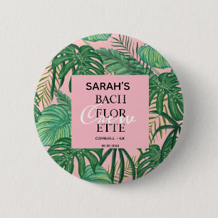 Cute Girly Tropical Handflatan Rosa Bachelorette P Knapp