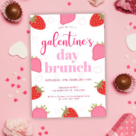 Cute Girly Valentine's Galentine's Day Brunch Inbjudningar