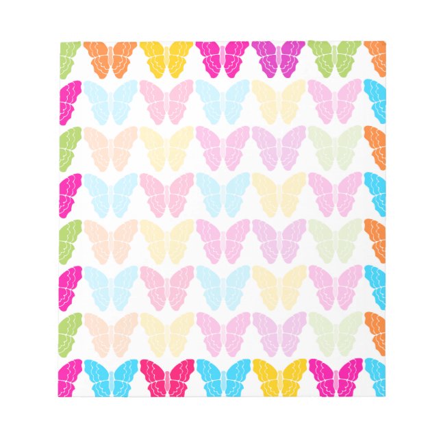 Cute Girly Vibrant Rainbow Butterfly Mönster Anteckningsblock (Framsida)