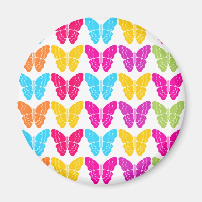 Cute Girly Vibrant Rainbow Butterfly Mönster Magnet (Framsidan)