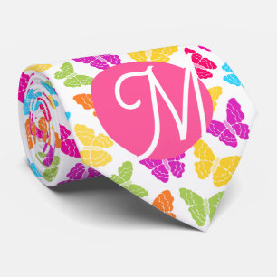 Cute Girly Vibrant Rainbow Butterfly Mönster Namn Slips