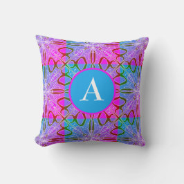 Cute Girly Whimsical FolArt Rosa Lila Blue Kudde