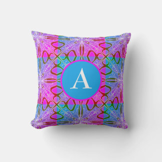 Cute Girly Whimsical FolArt Rosa Lila Blue Kudde