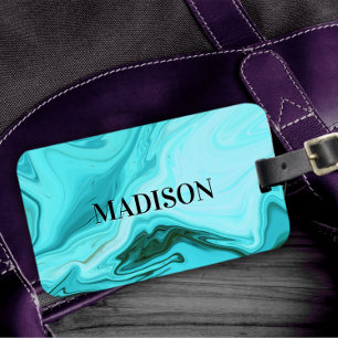 Cute giro marble art monogram bagagebricka