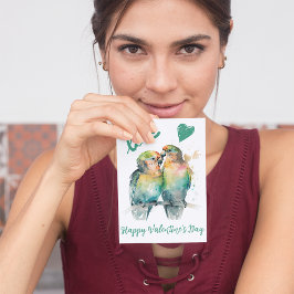 Cute Glad Alla hjärtans dag med papegojor kärlek Julkort