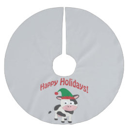 Cute Glad helg jul - Elf Cow Julgransmatta Borstad Polyester