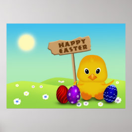 Cute Glad påsk Baby Chick Poster