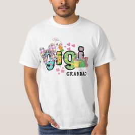Cute glad påsk bunny gigi Grandad personlig T Shirt