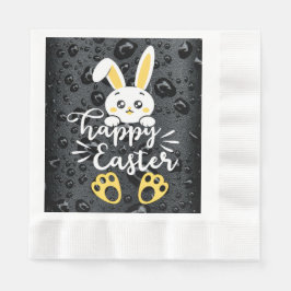 Cute Glad påsk Bunny med Gult Tass Napkins Pappersservett