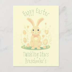 Cute Glad påsk Bunny Rabbit Preschool Gult Vykort