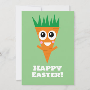 Cute Glad påsk Carrot-kort Inbjudningar