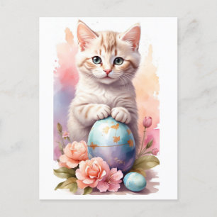 Cute Glad påsk Cat Helg Vykort