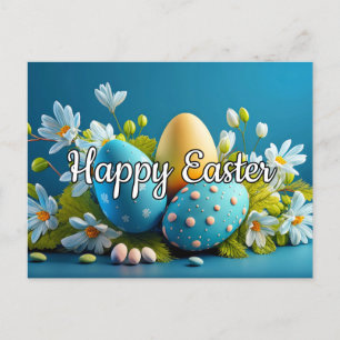 Cute Glad påsk Dekoration Eggs Vykort