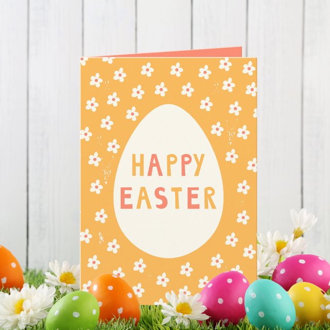 Cute Glad påsk Egg Kort (A cute and simple Easter greeting with a nostalgic feel.)