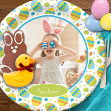 Cute Glad påsk Egg Mönster med Photo Party