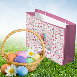 Cute Glad påsk Eggs Rosa Speckles Modern Chic