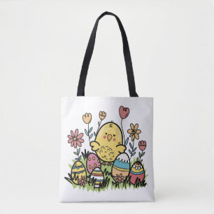 Cute 'Glad påsk' Tote Bag Tygkasse