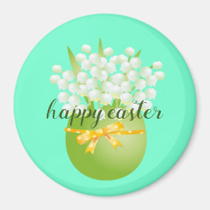Cute Glad påsk-turkos Classic Round Magnet