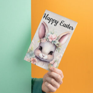 Cute Glad påsk Watercolor Bunny Helgkort