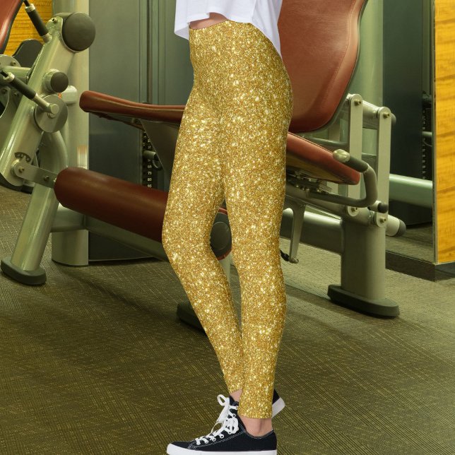 Cute Glam Gold Glitter Sparkles Shiny Yoga Sport Leggings (Skapare uppladdad)
