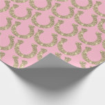 Cute Glam Horseshoe Guld Rosa Glitter Presentpapper<br><div class="desc">Kläderhäst för westerna häst,  land,  flickkärna,  rosa estetisk,  för sött 16,  bachelorette eller födelsedagsfest decor,  hantverk,  presentpapper..</div>
