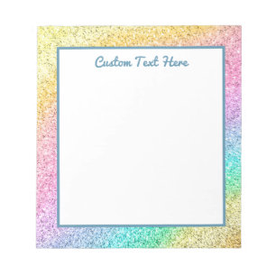 Cute Glam Rainbow Glitter Personlig Anteckningsblock