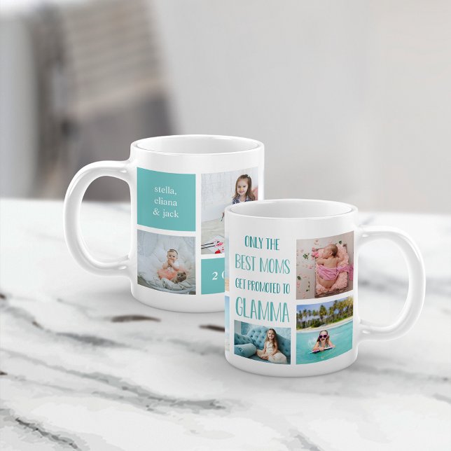 Cute Glamma Grandchildren Photo Collage Kaffemugg (Skapare uppladdad)