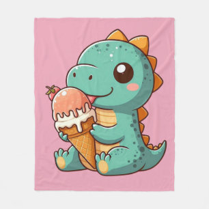 Cute glass ätande dino fleecefilt