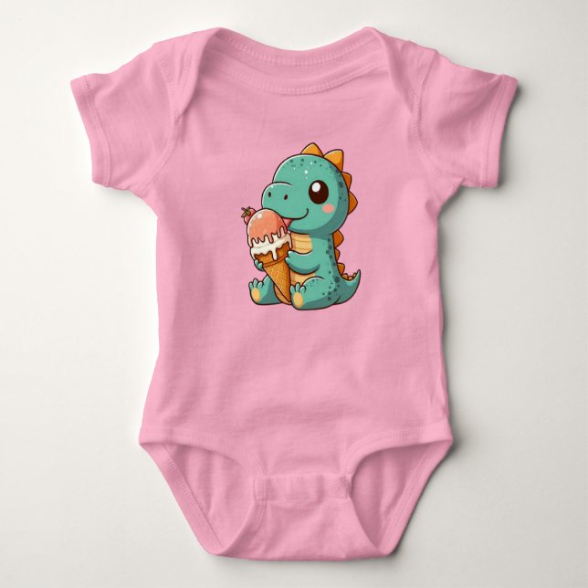 Cute glass ätande dino t shirt (Framsida)