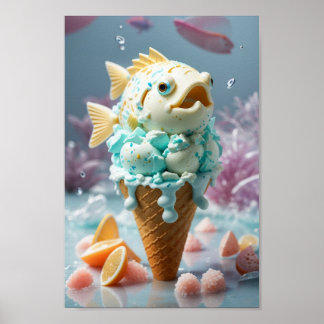 Cute glass fish poster