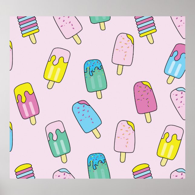 Cute glass: Frukt mönster. Poster (Framsidan)