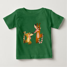 Cute Glatt Tecknad Coatimundis Baby T-Shirt