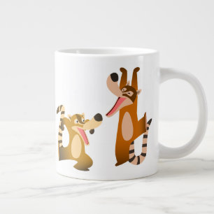 Cute Glatt Tecknad Coatimundis Jumbo Mugg