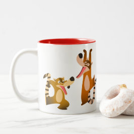 Cute Glatt Tecknad Coatimundis Två-Tonad Mugg