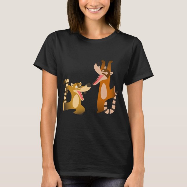 Cute Glatt Tecknad Coatimundis Women T- Shirt T (Framsida)