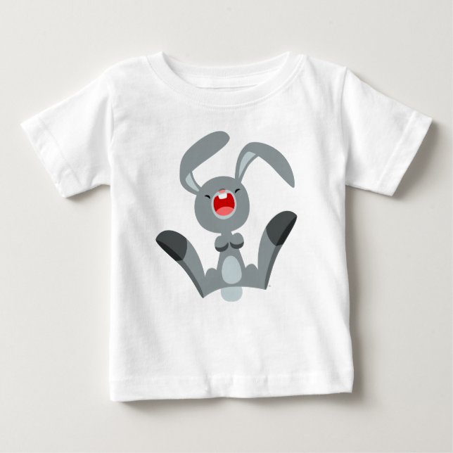 Cute Glatt Tecknad Rabbit Baby T-Shirt (Framsida)
