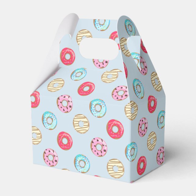Cute Glazed Doughnut Pattern Light Blue Presentaskar (Framsidan Sidan)