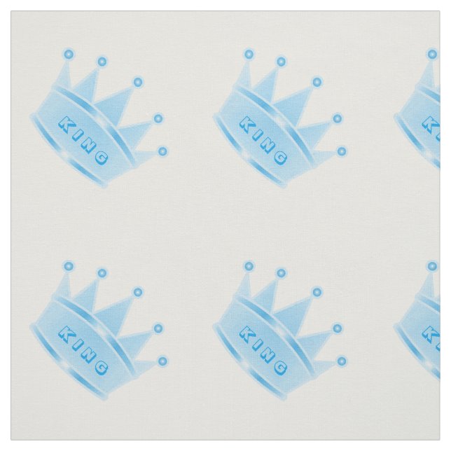 Cute Glitter Baby blue Krona Kung-Anpassningsbar Tyg (Provkarta)