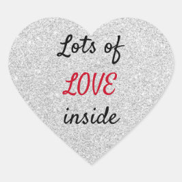 Cute Glitter Kärlek Hjärtformat Klistermärke