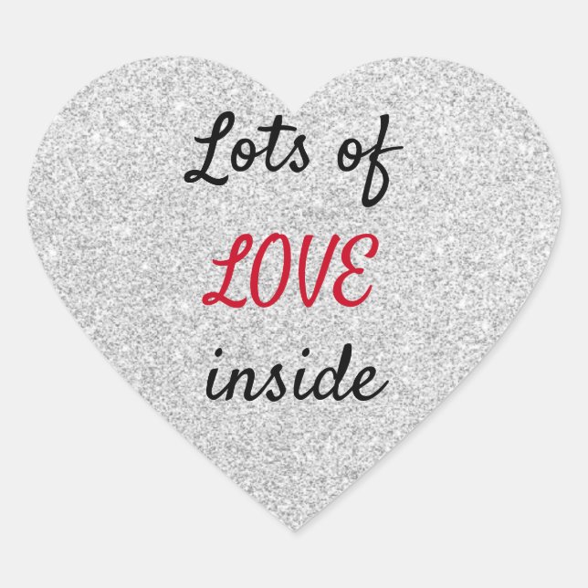 Cute Glitter Kärlek Hjärtformat Klistermärke (Framsida)