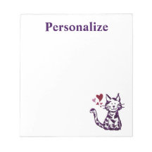 Cute Glitter Lila Cat med Rosa- och rödhjärter