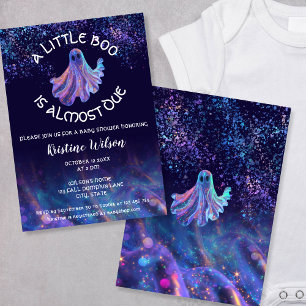 Cute Glitter Little Boo är nästan förträfflig baby Inbjudningar
