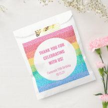 Cute Glitter Rainbow Anpassningsbar Birthday Tack